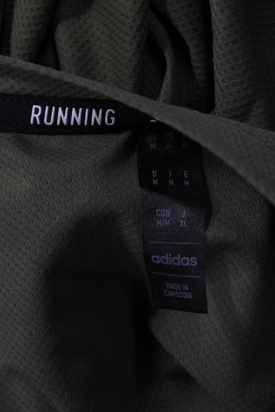 Adidas Mens Green Long Sleeve T-Shirt Sports Size M