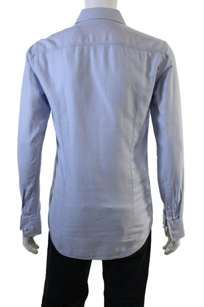 Boss Hugo Boss Mens Cotton Collared Long Sleeve Button Up Shirt Blue Size 38/15