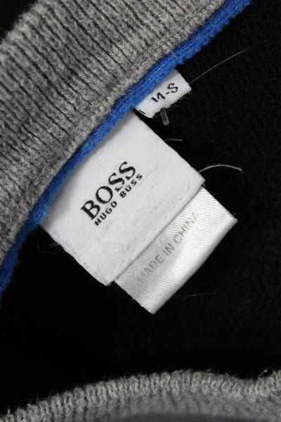 Boss Hugo Boss Boys Cotton Knit Striped Pullover Sweater Gray Size S