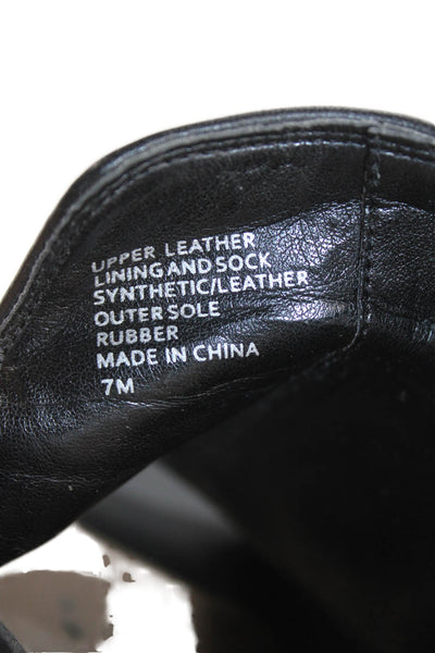 Banana Republic Womens Block Heel Ankle Strap Peep Toe Pumps Black Leather 7M