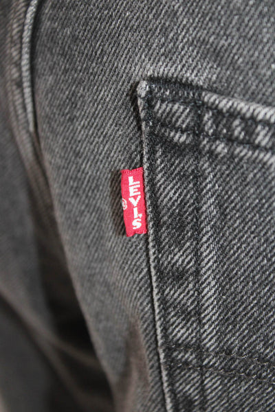 Levis Mens Cropped Straight Jeans Dark Gray High Rise 100% Cotton Size 30