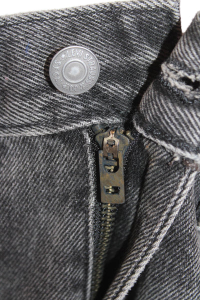 Levis Mens Cropped Straight Jeans Dark Gray High Rise 100% Cotton Size 30