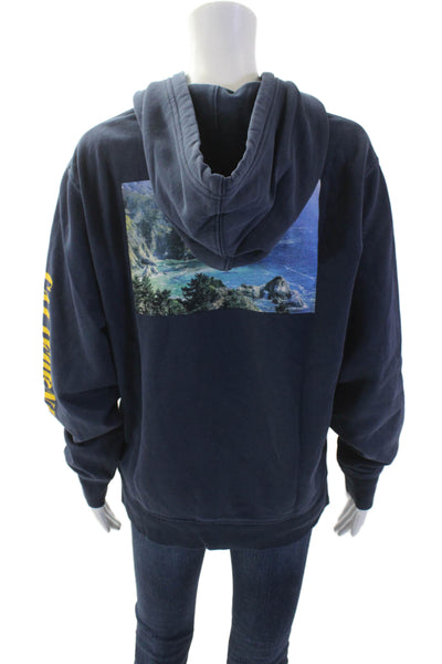 Levis Unisex Pullover Hoodie Dark Blue Graphic Print Long Sleeve Size S