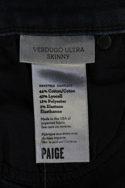 Paige Women Dark Blue Ankle Skinny Jeans Mid Rise Button Size 26