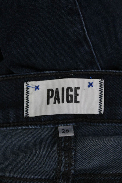Paige Women Dark Blue Ankle Skinny Jeans Mid Rise Button Size 26