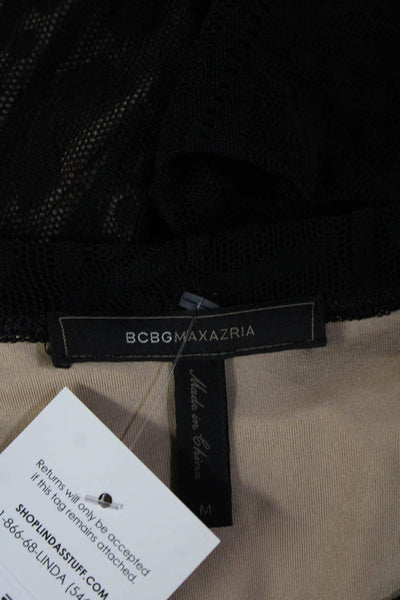 BCBG Max Azria Women Shift Dress Black Long Sleeve Aztec Size M