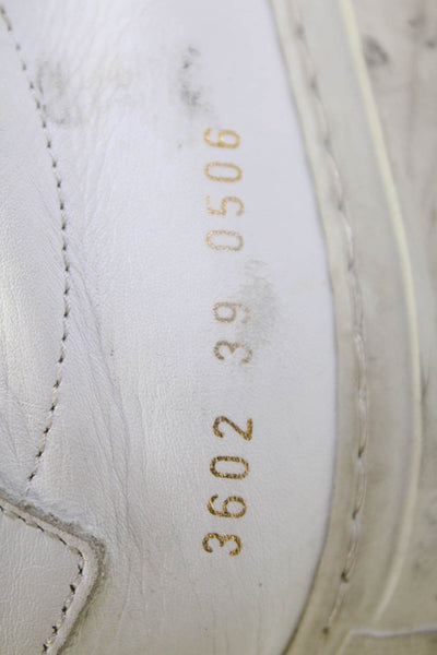 Woman by Common Projects Womens Lace Up Low Top Sneakers White Leather Size 39
