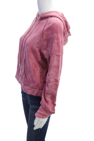 Love Shack Fancy Women Pullover Hoodie Pink Cotton Bohemian Long Sleeve Size XS
