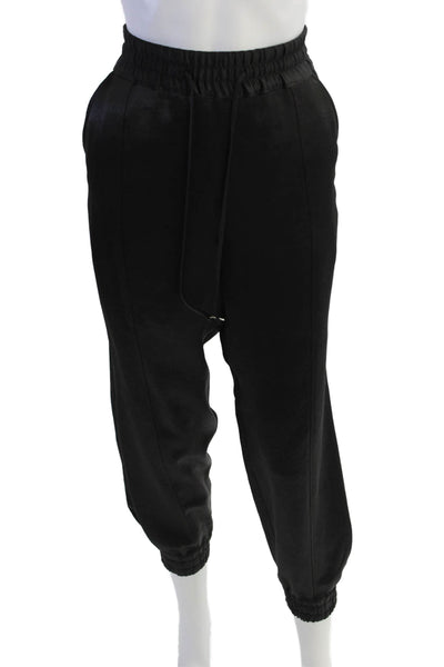 Derek Lam 10 Crosby Unisex Black Cropped Jogger Pants Drawstring Size 4
