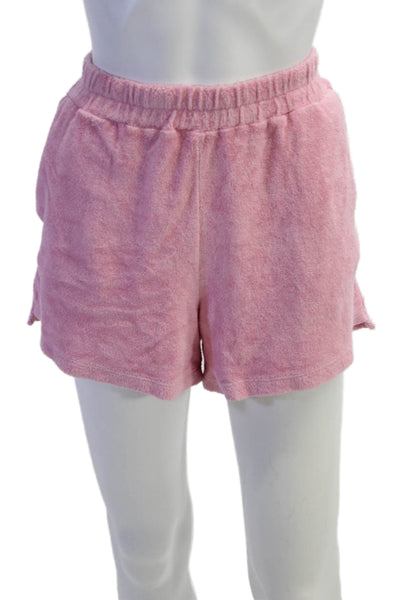 Monrow Womens Pink Romper Crew Neck Short Sleeve Size S