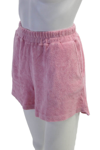 Monrow Womens Pink Romper Crew Neck Short Sleeve Size S