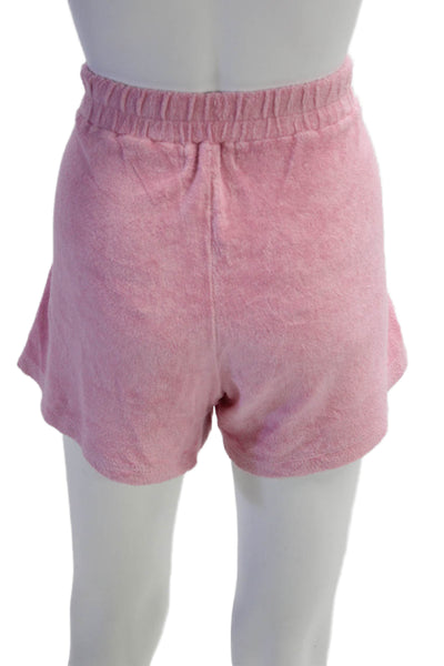 Monrow Womens Pink Romper Crew Neck Short Sleeve Size S