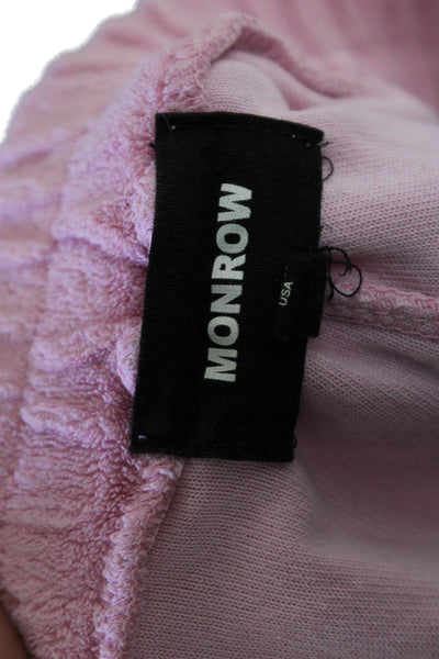 Monrow Womens Pink Romper Crew Neck Short Sleeve Size S