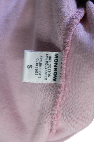 Monrow Womens Pink Romper Crew Neck Short Sleeve Size S
