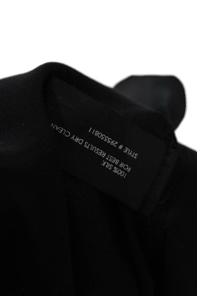 Club Monaco Womens Black Basic Long Sleeve Blouse Round Neck Petite Size S