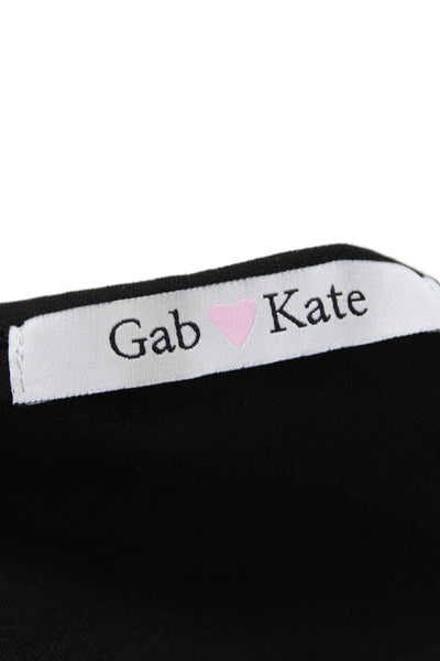 Gab kate Women Cropped Black Rose Floral High Neck Tie Tank Size M