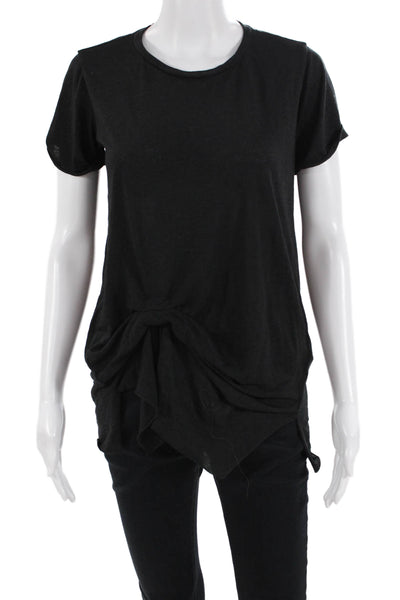 Allsaints Women Black Tunic T-Shirt Short Sleeve Crew Neck Size S