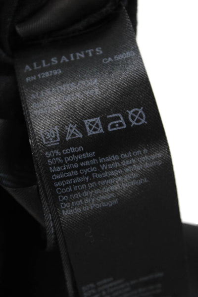 Allsaints Women Black Tunic T-Shirt Short Sleeve Crew Neck Size S