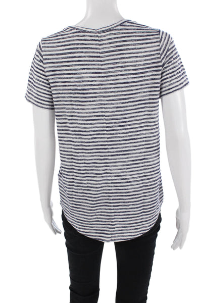 Liverpool Los Angeles Womens Striped Jersey T-Shirt White Short Sleeve Size S