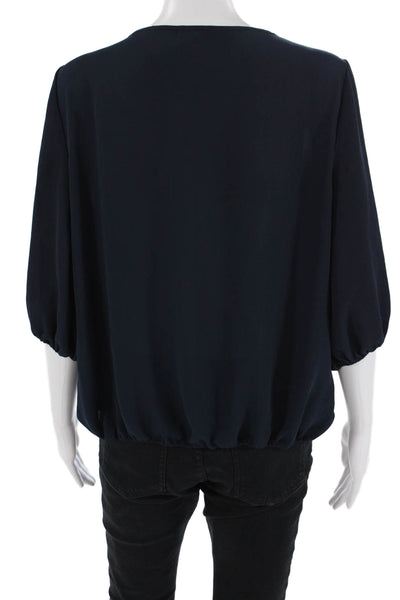 Vince Camuto, Women Dark Blue Round Neck 3/4 Sleeve Blouse Size S