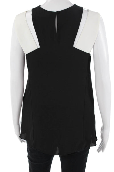 BCBGMAXAZRIA Womens Black Button Front Polyester Tank Top Designer Size 2XS