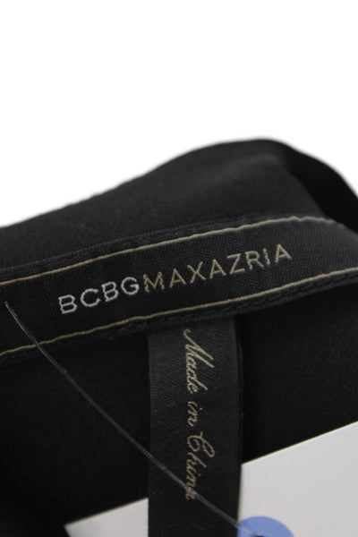 BCBGMAXAZRIA Womens Black Button Front Polyester Tank Top Designer Size 2XS