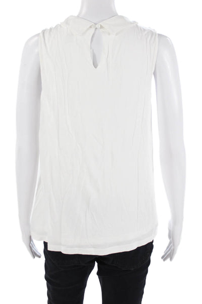 Cabi Women White Sleeveless Basic Blouse 100% Rayon Size M
