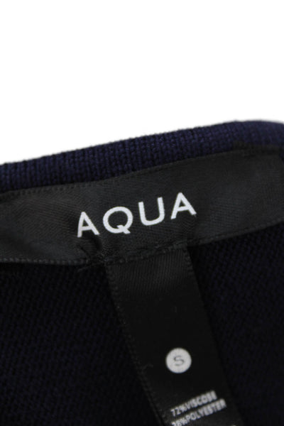 Aqua Women Fit & Flare Tank Dress Dark Blue Square Neck Sleeveless Size S