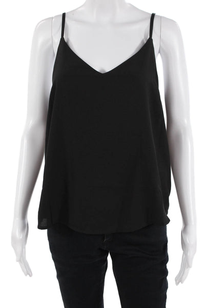 Asos Women Black V-Neck Spaghetti Strap Camisole Polyester Buckle Size 6