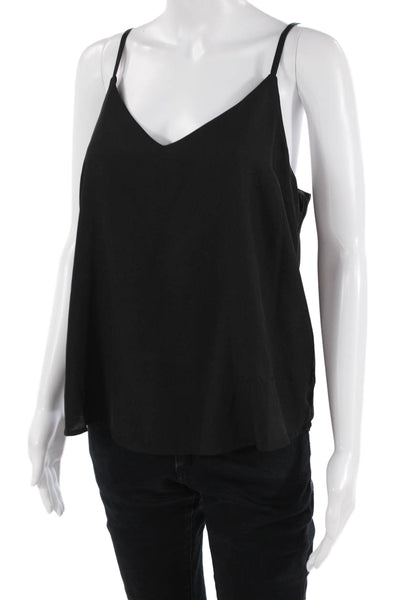 Asos Women Black V-Neck Spaghetti Strap Camisole Polyester Buckle Size 6