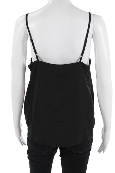 Asos Women Black V-Neck Spaghetti Strap Camisole Polyester Buckle Size 6