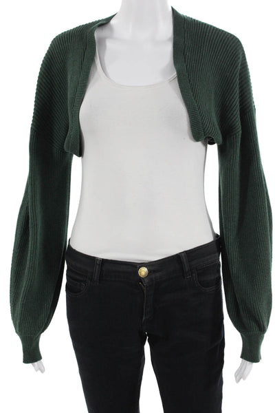The Range Unisex Green Long Sleeve Cotton Blend Sweater Size M