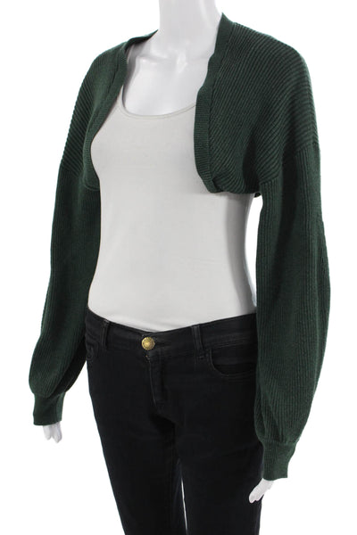 The Range Unisex Green Long Sleeve Cotton Blend Sweater Size M