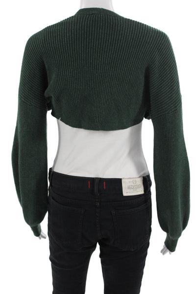 The Range Unisex Green Long Sleeve Cotton Blend Sweater Size M