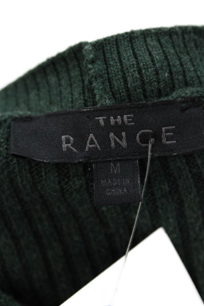 The Range Unisex Green Long Sleeve Cotton Blend Sweater Size M