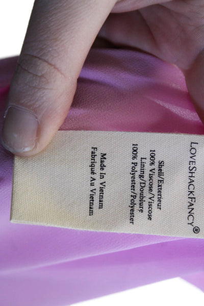 Love Shack Fancy Womens Peasant Mini Skirt Pink Floral Viscose Size XS