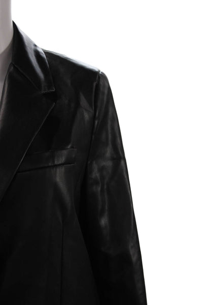 Zara Womens Classic Black Collared Long Sleeve Button Blazer Polyester Size M
