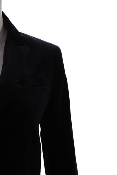 Theory Unisex Black Cotton Blazer Collared Button Long Sleeve Size 4