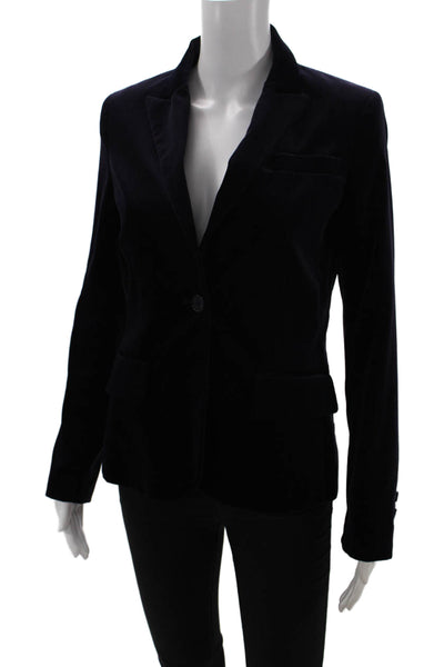 Theory Unisex Black Cotton Blazer Collared Button Long Sleeve Size 4