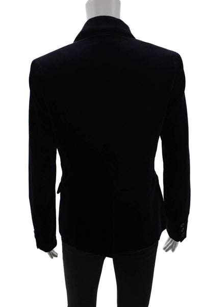Theory Unisex Black Cotton Blazer Collared Button Long Sleeve Size 4