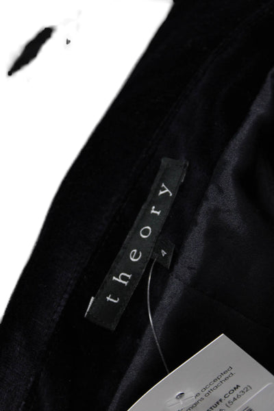 Theory Unisex Black Cotton Blazer Collared Button Long Sleeve Size 4