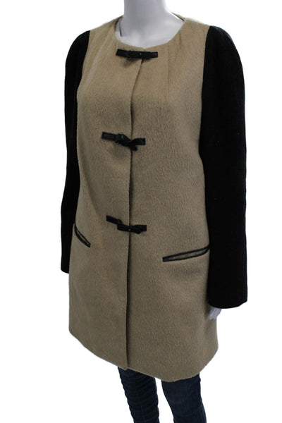 Leifsdottir, Womens Beige Buckle Overcoat Designer Size 10