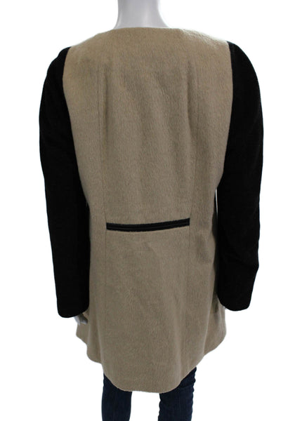 Leifsdottir, Womens Beige Buckle Overcoat Designer Size 10