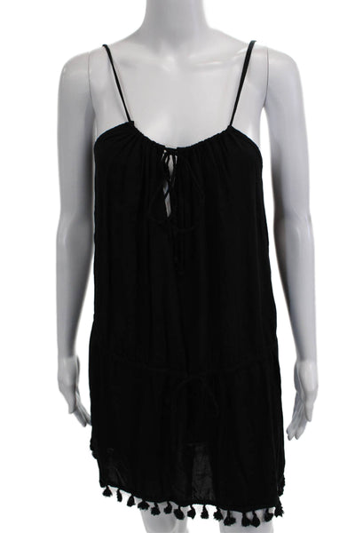 PilyQ Women Slip Dress Black Sleeveless Short Size XS