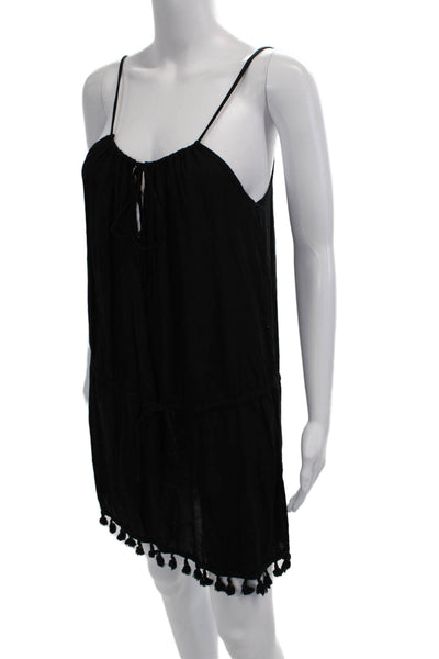 PilyQ Women Slip Dress Black Sleeveless Short Size XS