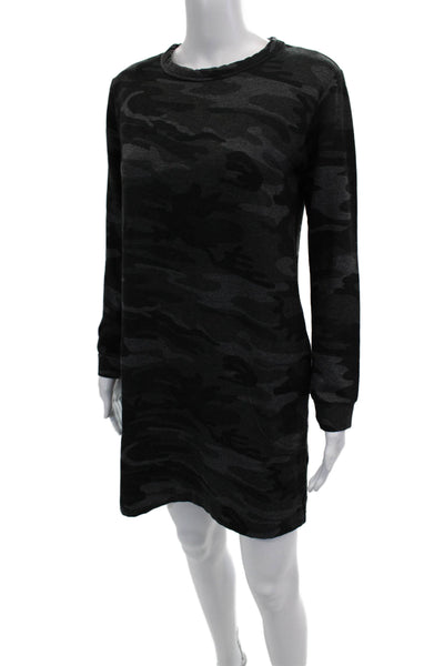 Velvet by Graham & Spencer Women Sweater Dress Black Camo Long Sleeve Size XS