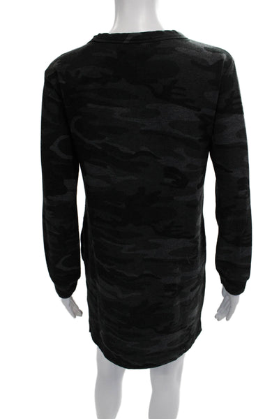 Velvet by Graham & Spencer Women Sweater Dress Black Camo Long Sleeve Size XS