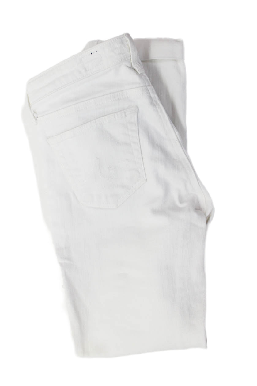 Adriano Goldschmied Women Skinny White Jeans Low Rise Size 25