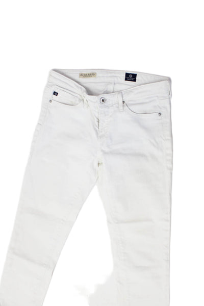 Adriano Goldschmied Women Skinny White Jeans Low Rise Size 25