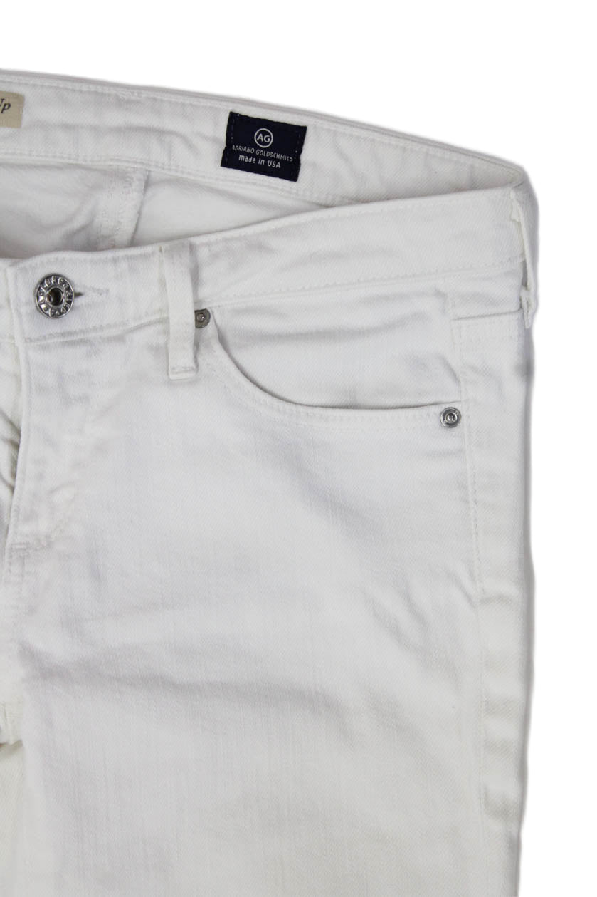 Adriano Goldschmied Women Skinny White Jeans Low Rise Size 25